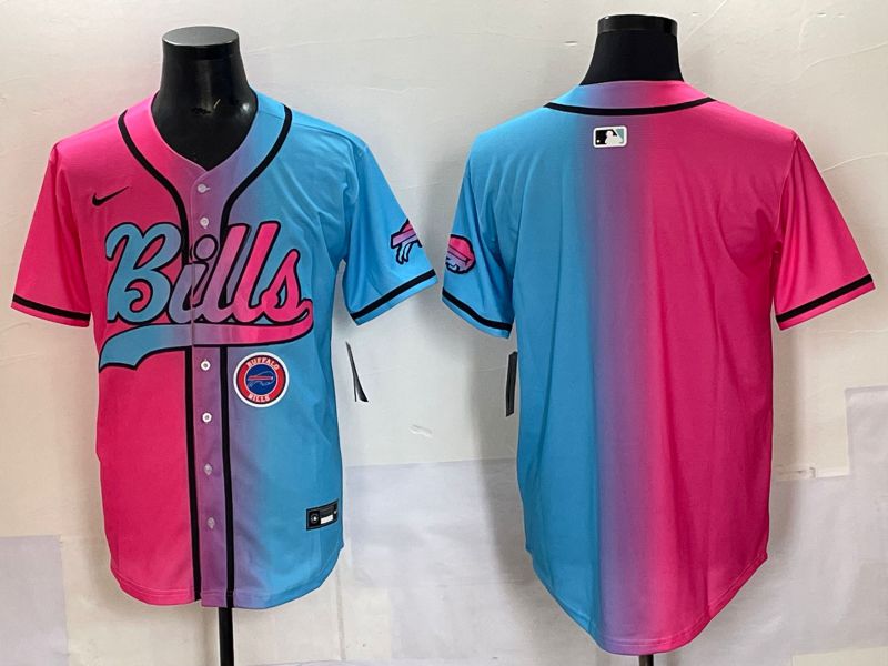 Men 2025 Buffalo Bills Blank Blue pink Nike Limited NFL Jersey 007->buffalo bills->NFL Jersey